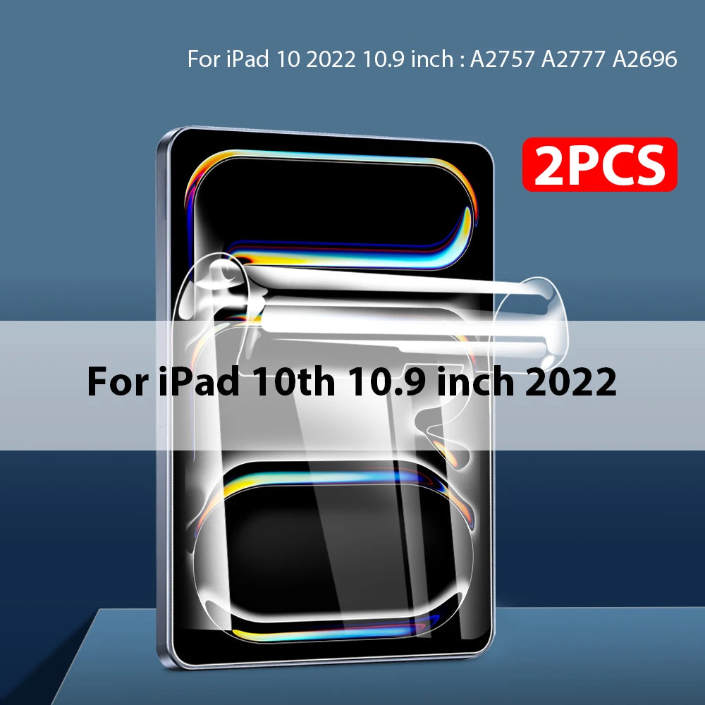 Hydrogel Film For Ipad Pro 11 13 M4 M2 12.9 Air 5 4 3 2 Screen Protector For Ipad 10 9 10th 9th Generation Mini 6 10.2 10.9 2024