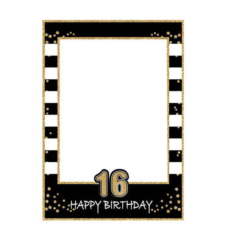Birthday Photo Booth Frame Props ONE Year Old Birthday Party Decorations Adult Photo Booth Props 1/16/21/25/30/40/50/60th