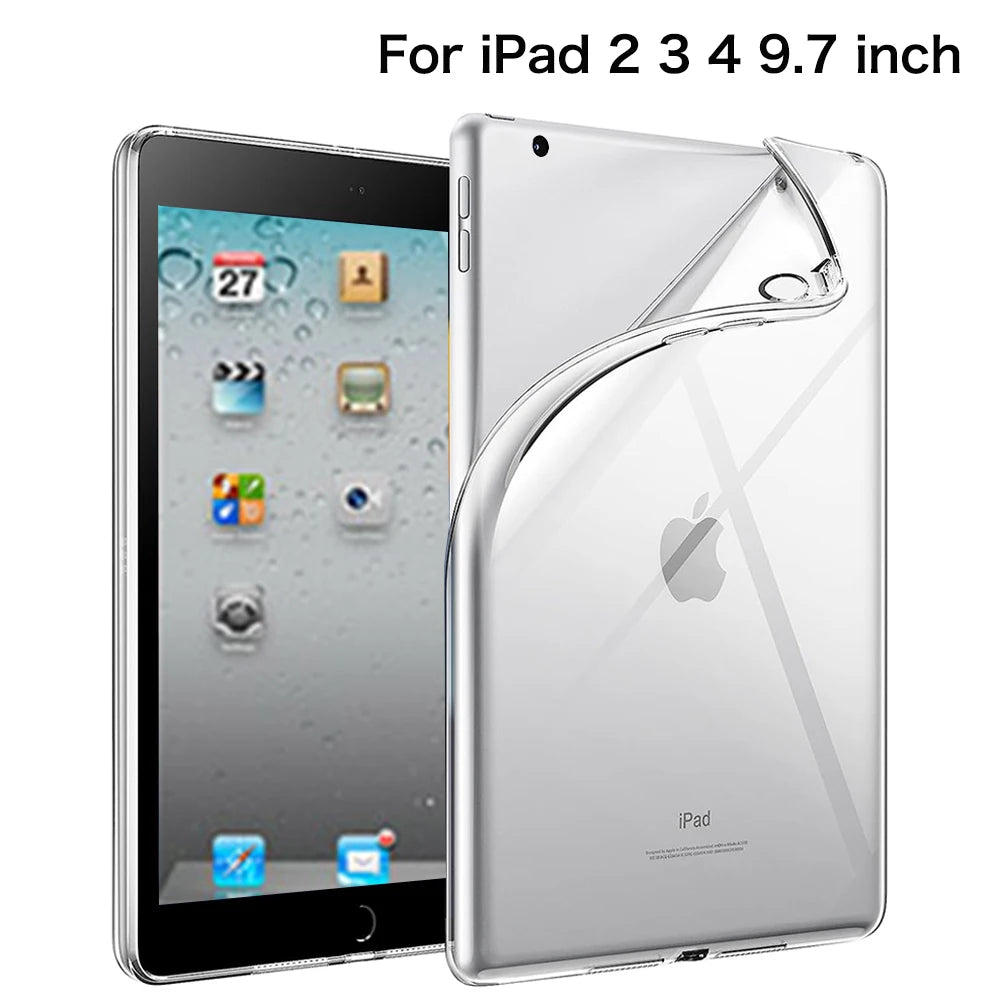 For iPad 10th 10.9 2022 7 8 9th Gen 10.2 Air 5 6 13 Case TPU Silicon Transparent Cover For iPad Pro 9.7 10.5 11 13 Mini 3 4 5 6