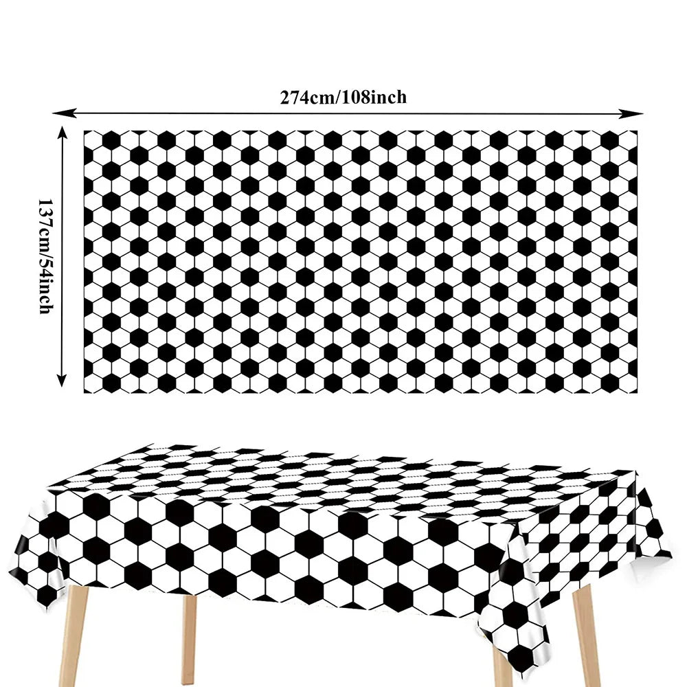 Soccer Theme Tablecloths Football Birthday Party Decorations Soccer Rectangular Plastic Table Cover Perfect for Game Day Parties