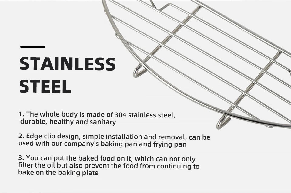 Outdoor Barbecue Net Steam Rack Stainless Steel Camping Barbecue Frying Pan Barbecue Meat Drain Anti Scorching Grill