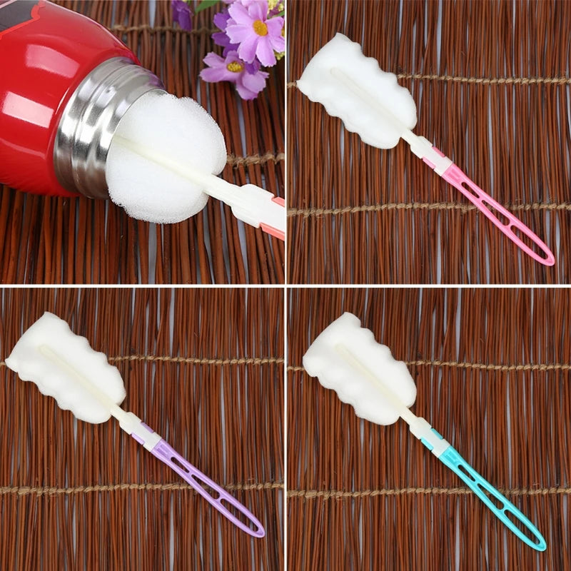 Practical Baby Nipple Milk Bottle Cup 360 Degree Sponge Cleaner Nipple Brush Washing Brush for Cups Bottle Brush