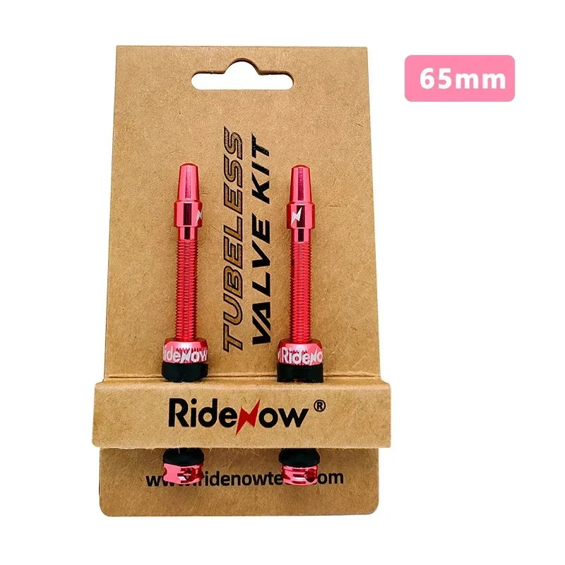 Ridenow Tubeless Valve 45/65/85mm Anodized Aluminum Alloy Bicycle Presta Valve Removable Core Air Valve for Road MTB Gravel Bike