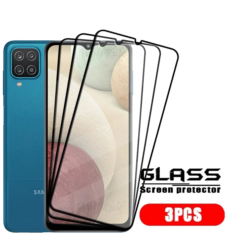 4PCS Full Cover Glass For Samsung A12 Glass Samsung Galaxy A12 Glass Full Glue Cover 9H HD For Screen Protector Samsung A12 A 12
