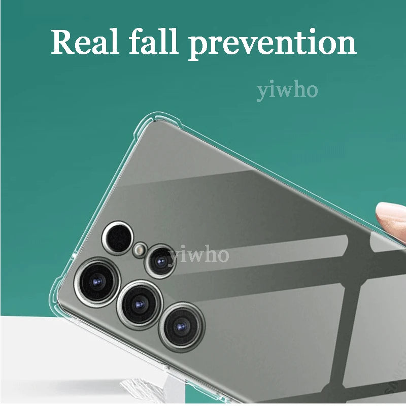 Shockproof Clear Silicone Soft Back Case For Samsung Galaxy S25 S24 S23 S22 Ultra Plus Phone Cases Covers