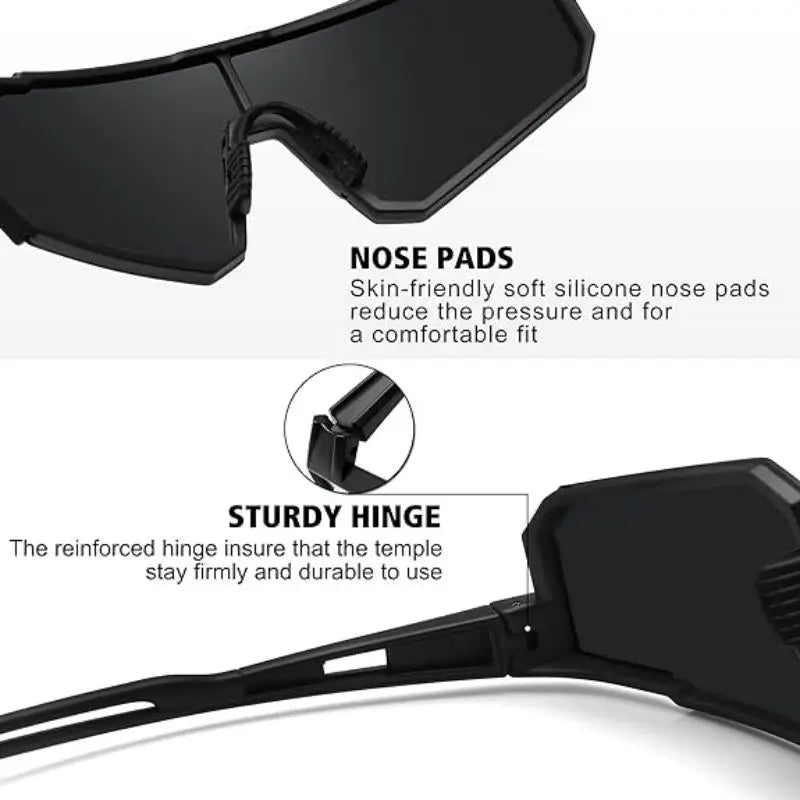2023 New Outdoor Riding Sunglasses One-piece Bicycle Windscreen 9815 European and American MEN'S Sports Sunglasses