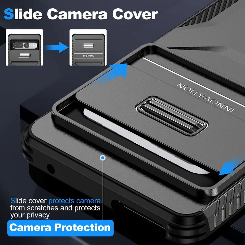 Military-grade Anti-fall and Anti-slip Camera Lens Slide Out Phone Case for Pixel 7 7PRO 7A 8 8PRO 8A 9/9PRO 9PRO XL Hard shell