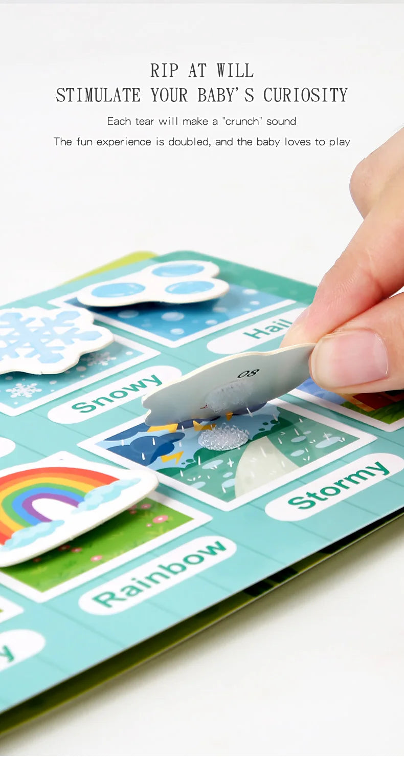 Puzzle Montessori Quiet Book Word Recognition Children's Early Education Enlightenment Stickers Book Toys