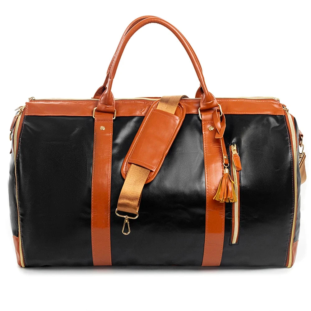 Geestock Folding Suit Storage Bag New PU Travel bag Large Waterproof Travel Suitcase For Women Sport Outdoor Weekend Bag Handbag