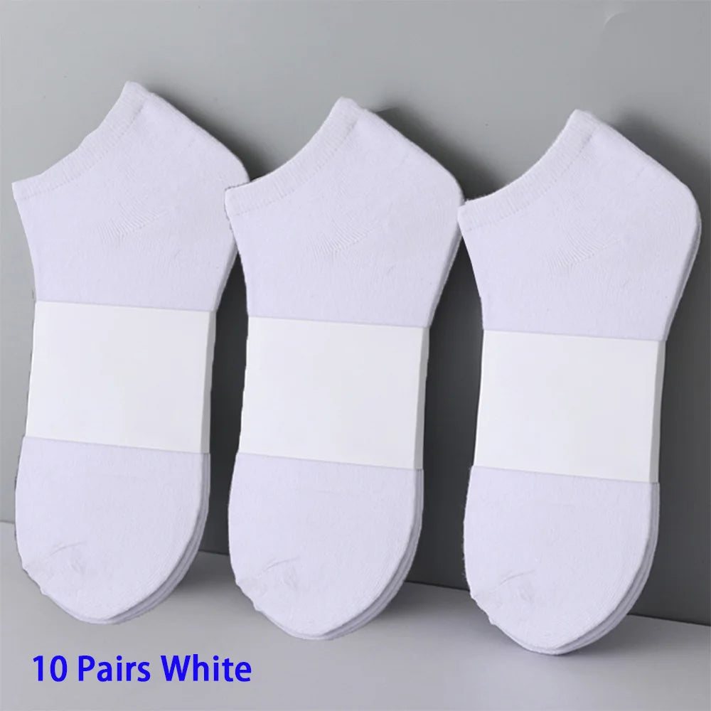 5/6/7/10 Pairs Women/Men Boat Socks Invisible Low Cut Silicone Non-slip Summer No-show Ankle Socks Solid Color Casual Breathable