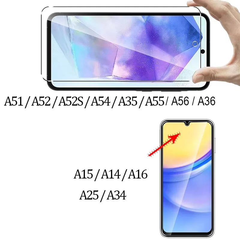 9H Screen Protector for Samsung A15 A16 A56 A36 A14 A25 A24 A55 A53 A52 A52S A51 A34 A35 Tempered Glass Samsung Galaxy A15