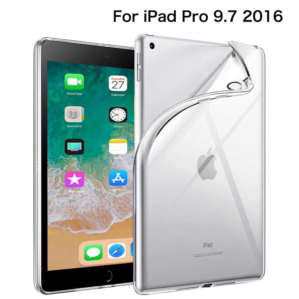 For iPad 10th 10.9 2022 7 8 9th Gen 10.2 Air 5 6 13 Case TPU Silicon Transparent Cover For iPad Pro 9.7 10.5 11 13 Mini 3 4 5 6