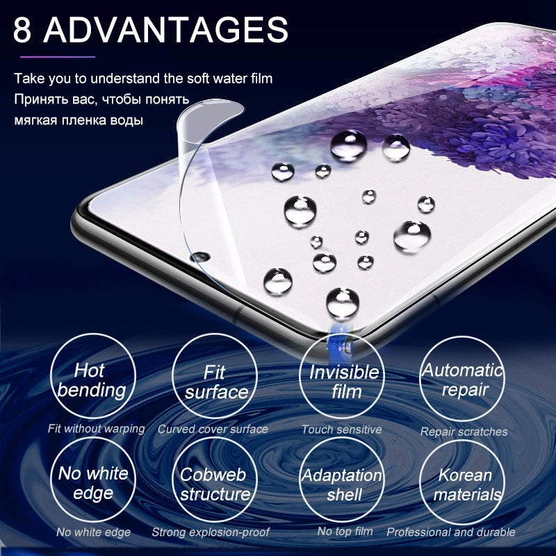 5Pcs Hydrogel Film for Samsung Galaxy S20 S22 S21 S23 S24 Ultra S10 S9 S8 Plus FE Screen Protector for Samsung Note 20 10 9 Plus