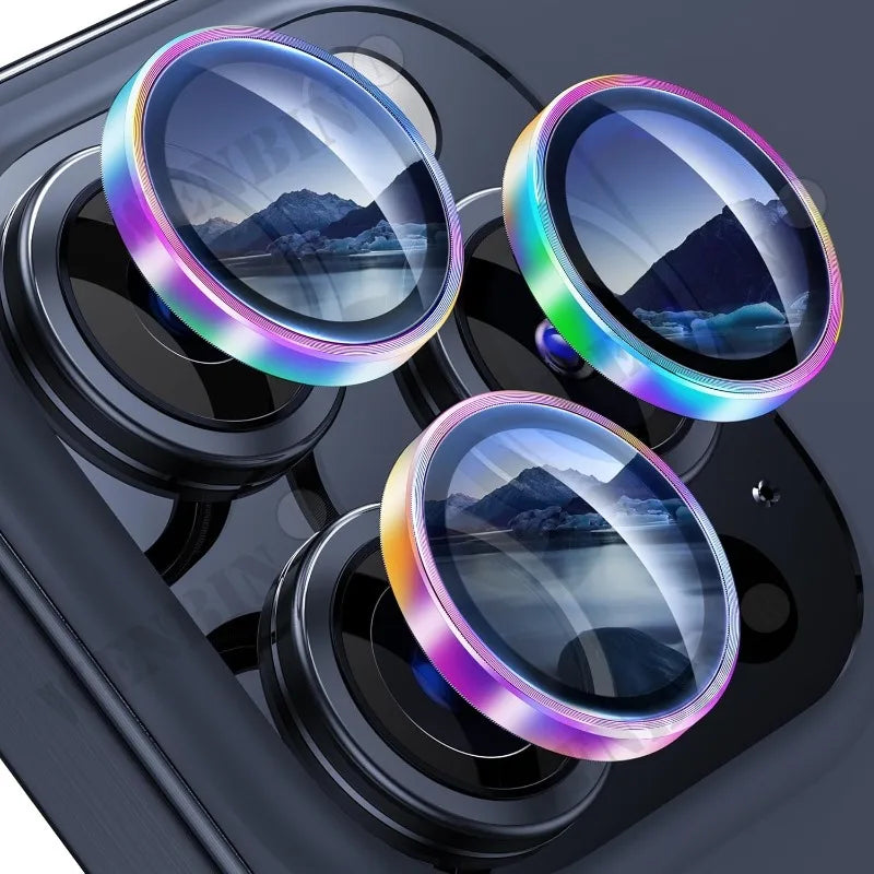 2 Pcs Camera Lens Protector For iPhone 16 15 14 13 12 11 Pro Max Plus Mini Diamond Metal Protective Glass For iPhone Lens