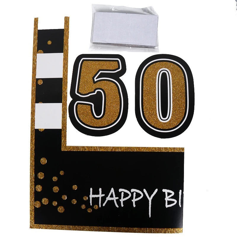 Birthday Photo Booth Frame Props ONE Year Old Birthday Party Decorations Adult Photo Booth Props 1/16/21/25/30/40/50/60th