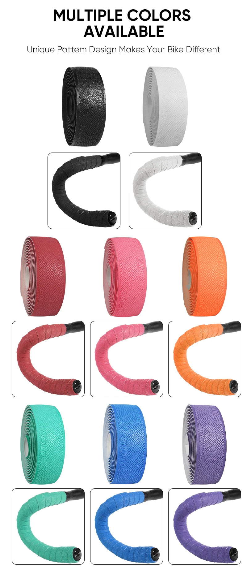 Bike Handlebar Tape EVA PU Road Bicycle Handlebar Tape Anti-slip Shock Absorption Cycling Wrap End Plug Bike Accessories