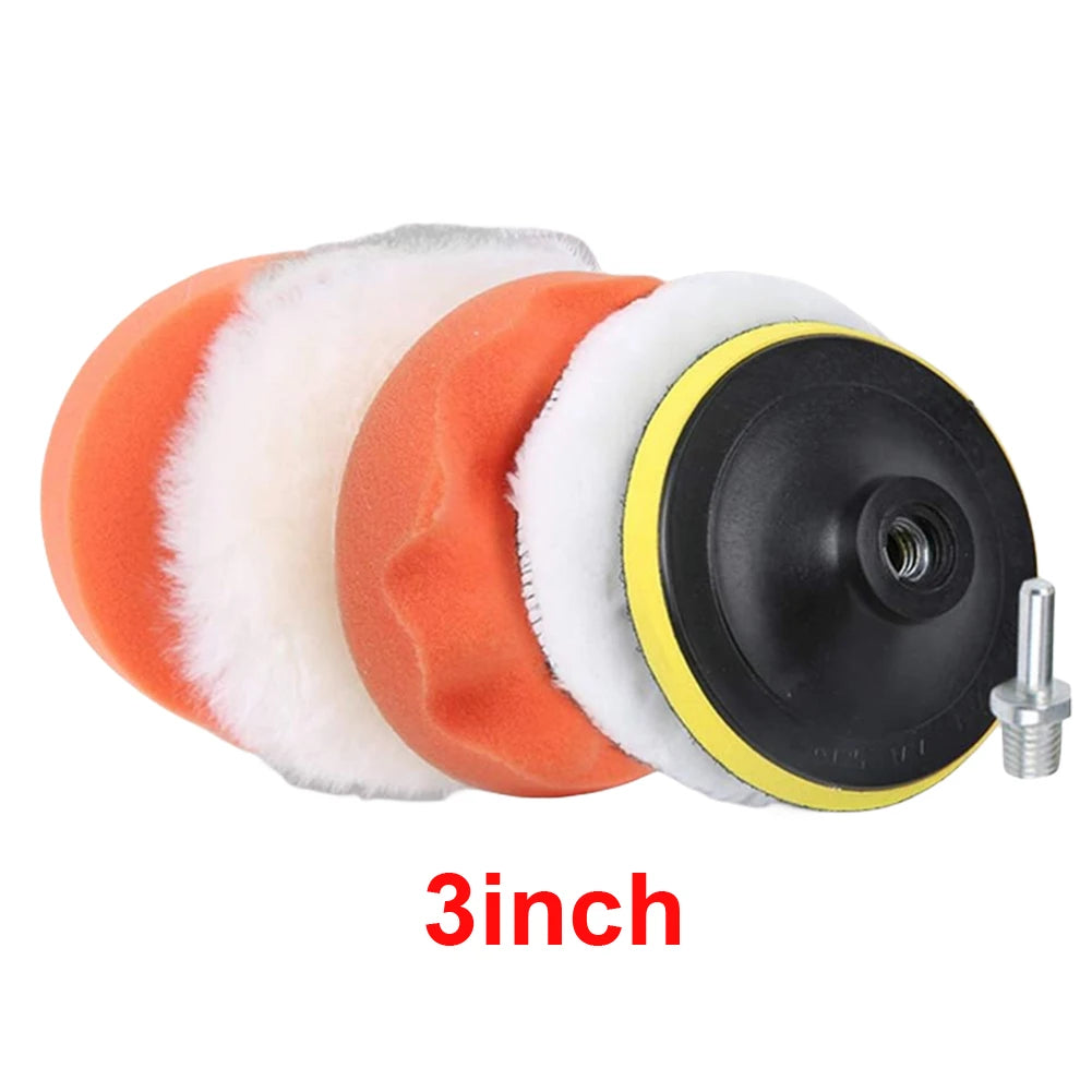 3/4/5 Inch Car Polisher Pads Kit Wool Buffing Waxing Clean Polish Reusable Buffer Drill Wheel Polisher for Auto Remove Scratches