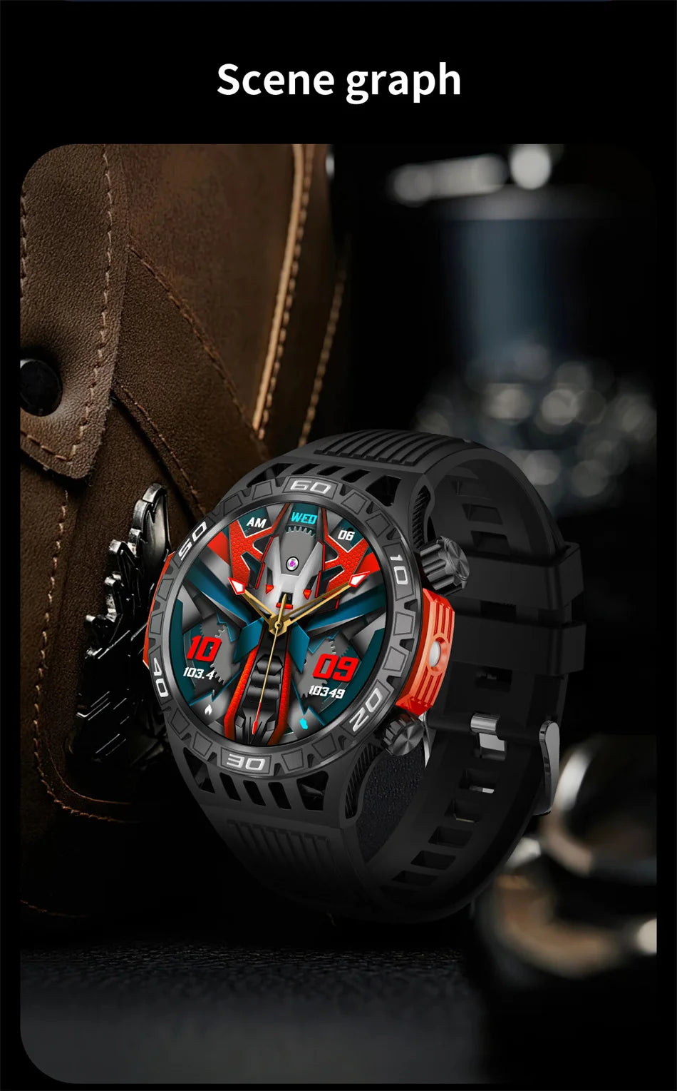 Outdoor Military Smart Watch Men's With LED lighting Bluetooth Call Smartwatch 3ATM IP68 Waterproof Compass Sports Fitness Watch