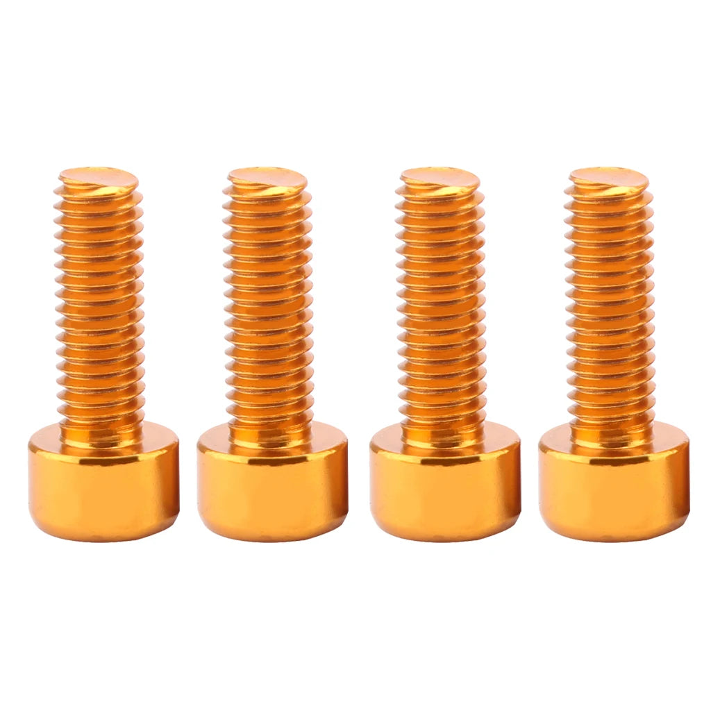 4 Pcs Bicycle Water Bottle Cage Bolt Cycling Accessories Kettle Holder Aluminum M5 Screw Handle Bikes Part for MTB Road Bike