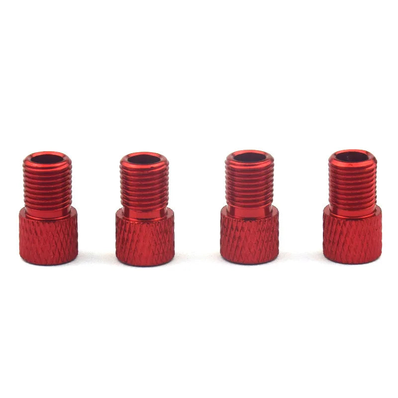 4PCS Aluminum Alloy Bike Valve Adapter Convert Presta To Schrader Valve Bicycle Pump Air Nozzle Tube Tools Bicycle Accessories