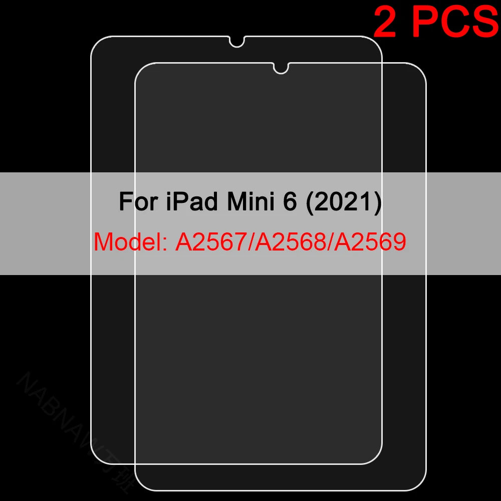 2PCS Tempered Glass Screen Protector for iPad 9 8 7 6 10 Air 5 4 3 2 Mini iPad 10.2 9.7 10. 5 10.9 11 New iPad Pro 2022 2021 20