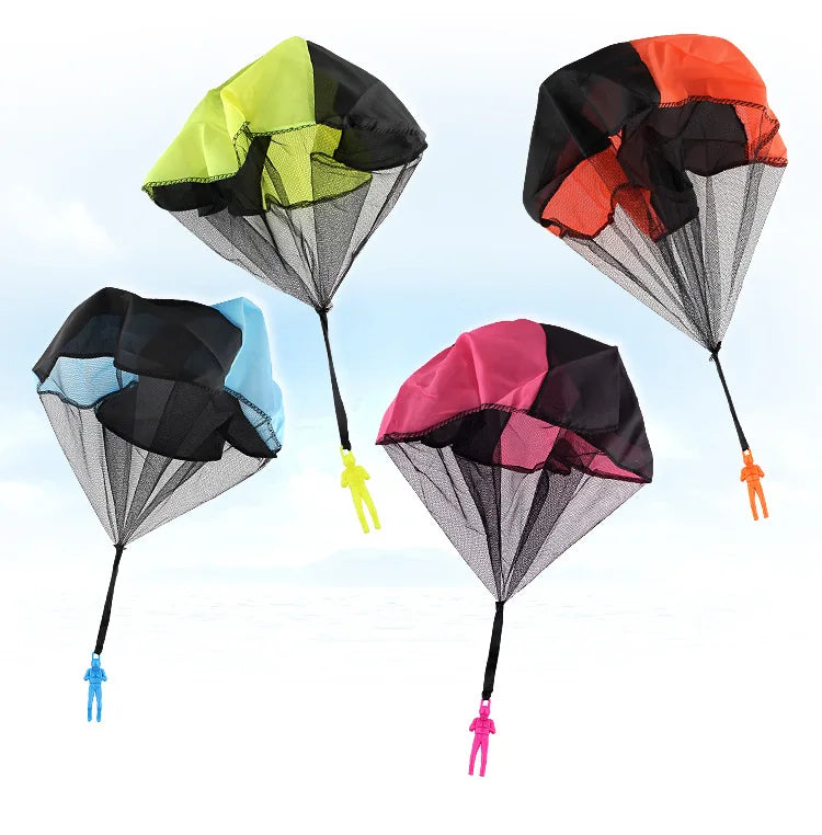 1pcs Hand Throwing Parachute Kids Outdoor Funny Toys Game Play Toys for Children Fly Parachute Sport with Mini Soldier Toys
