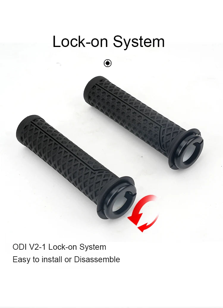 ODI VS-21 MTB Handlebar Grips Silicone Lock-On Bicycle Cover Updated Waffle Pattern Anti-slip Shock Absorption Handle Parts