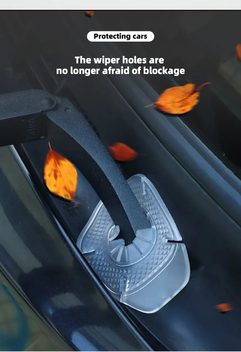 2Pcs Car Windshield Wiper Hole Protective Cover Dustproof Bottom Sleeve Leaves Debris Prevention Cover for Car Accessories