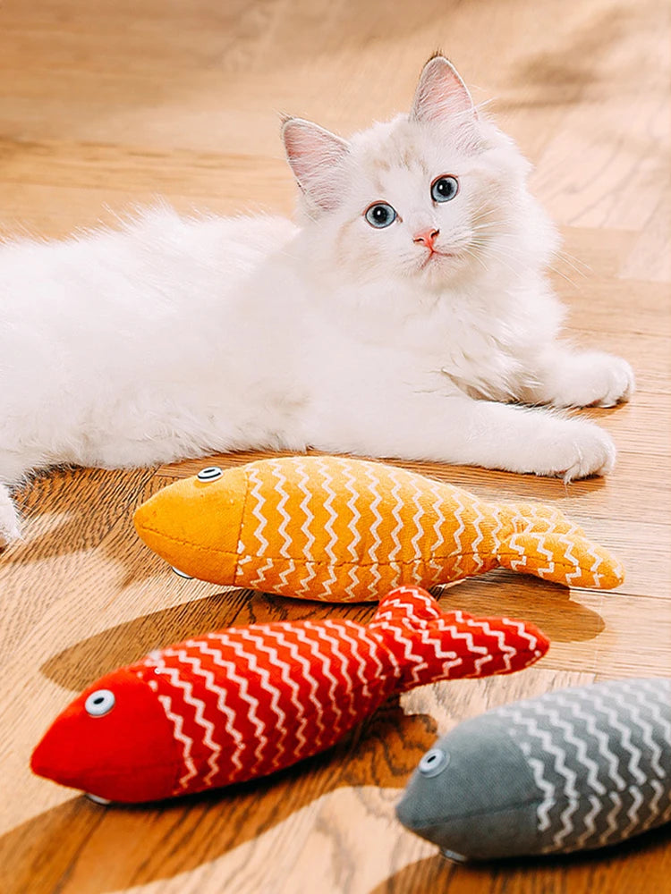 1PC Fun Cat Sackcloth Fish Toy High With Catnip Fish Pet Cat Gnawing Inside The Toy Room