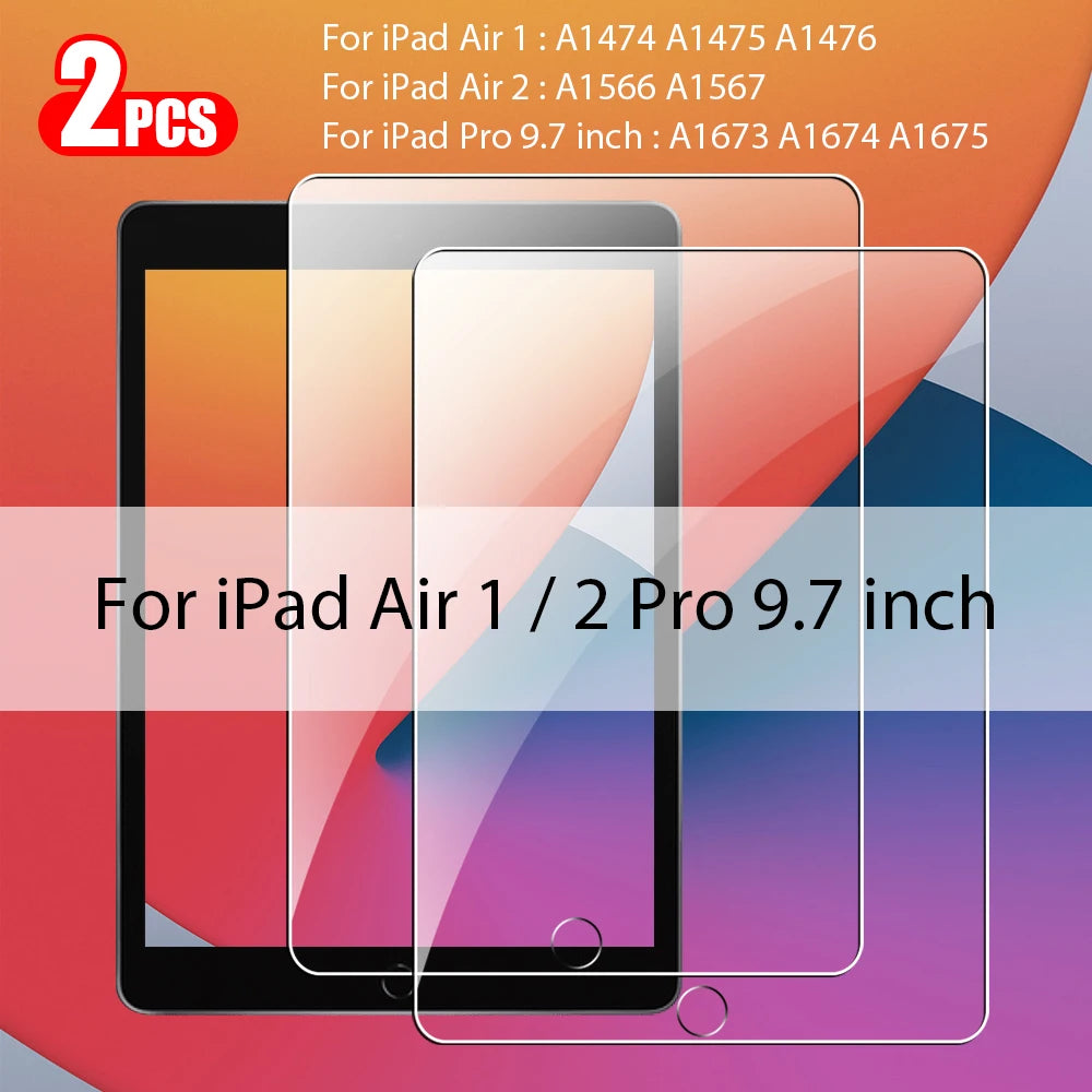 2Pcs Tempered Glass Screen Protector For Ipad Pro 13 11 12.9 M4 Air 5 4 3 2 Mini 6 9 9th 10 10th Generation 10.2 9.7 Accessories