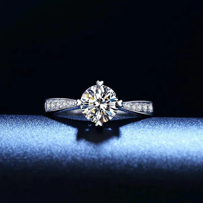 925 Sterling Silver Zircon Adjustable Women's Engagement Ring Wedding Fashion Jewelry Accessories