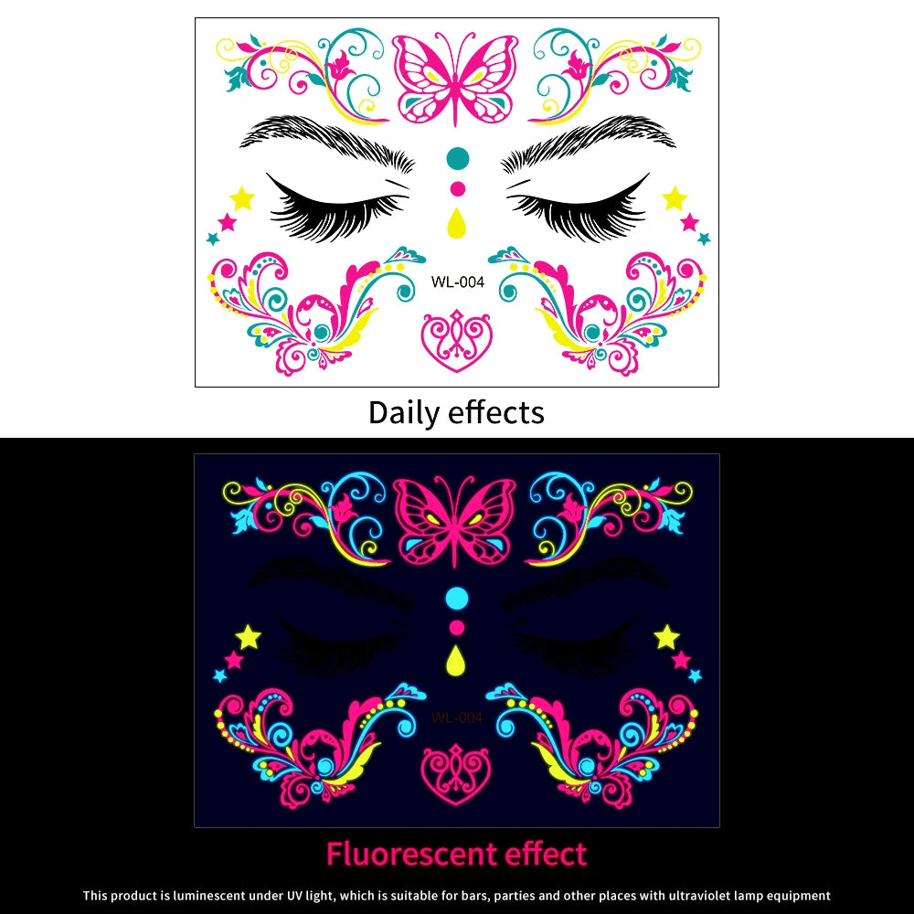 3D Face Eyes Party Makeup Tattoo Sticker Acrylic Diamond Rhinestones Sticker Self-adhesive Mixed Crystal Face Decoration Sticker