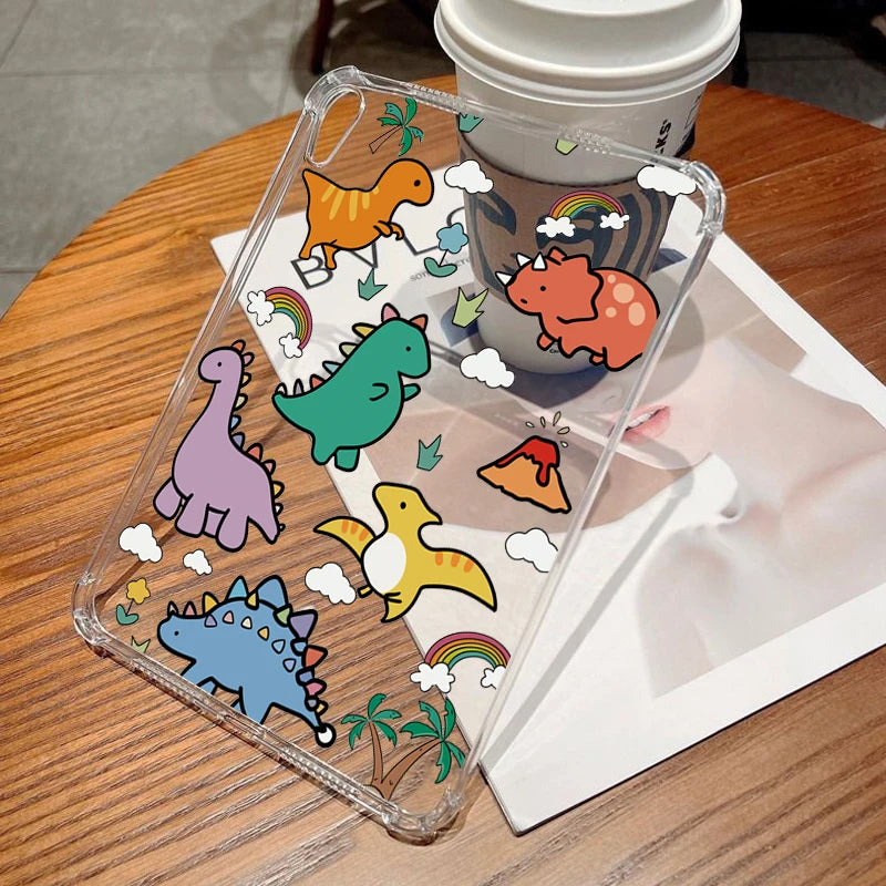 Case for Samsung Galaxy Tab A9+ A9 Plus 11 inch A8 A7 Lite S6Lite S7 S8 S9 S10 Plus 12.4 '' Cute Dinosaur Flexible TPU Case