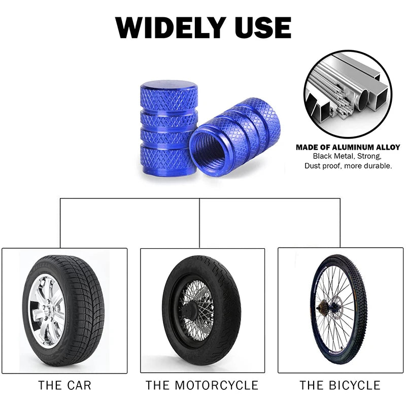 4pcs Universal Car Wheel Tire Valve Stem Caps Dust Covers Aluminum Tire Wheel Stem Air Valve Cap Car Accessories