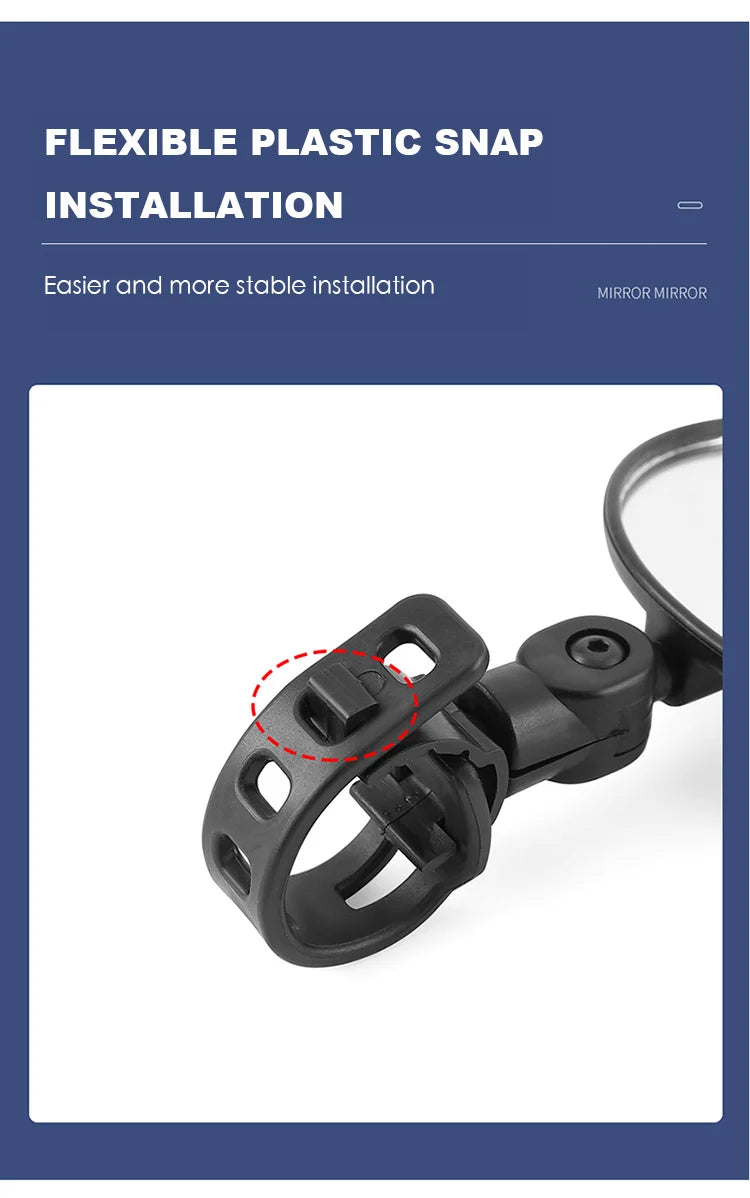 Universal Bicycle Rearview Mirror Adjustable Rotate Wide Angle Cycling Handlebar Rear View Mirrors for MTB Road Bike Accessories