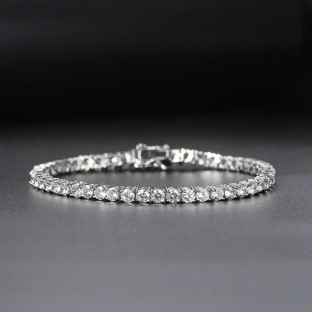 ZAKOL European And American Fashion Round AAA Zircon Bracelet Bangles Unisex Punk Style Hip-hop Jewelry