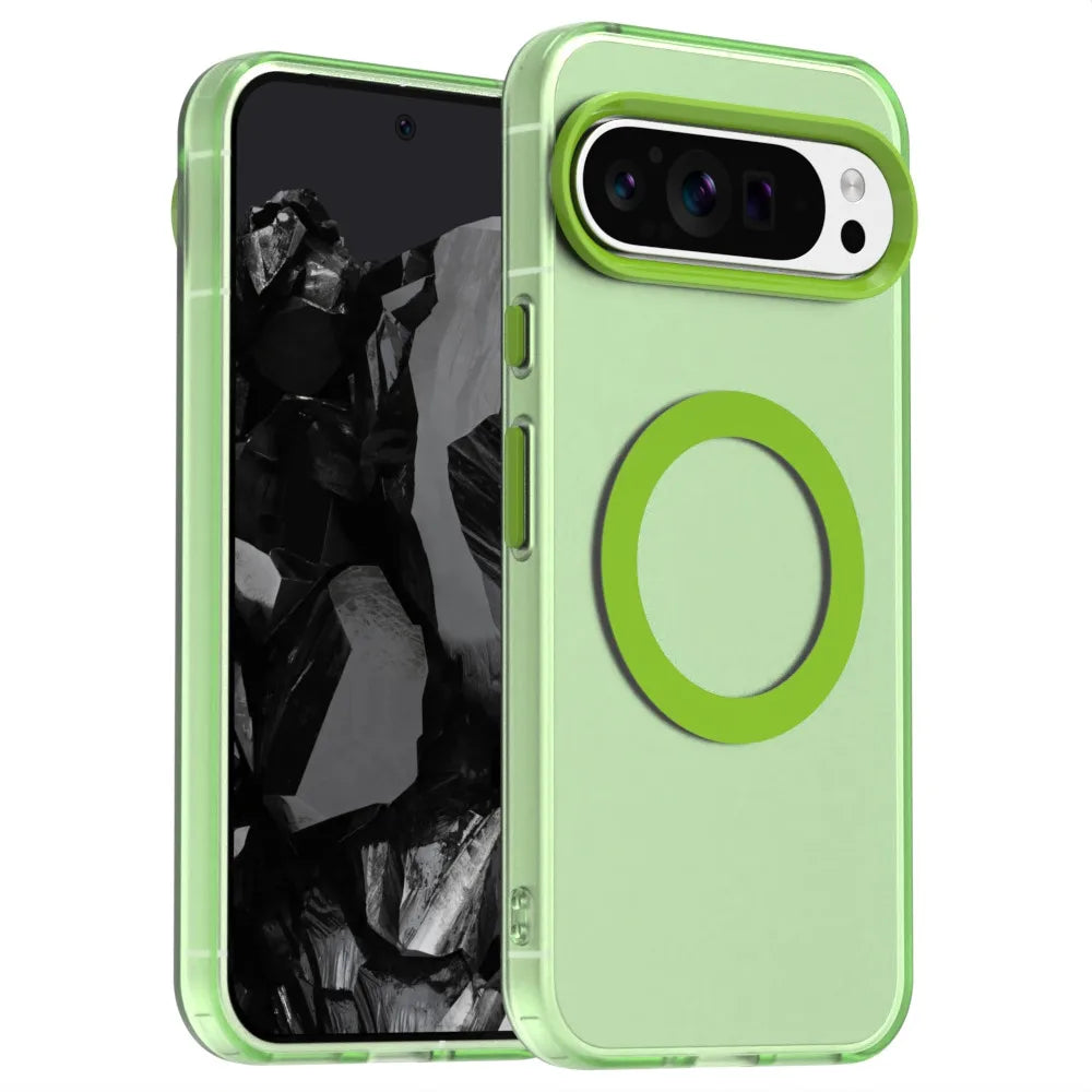 Matte Clear Magnetic Wireless Charging Armor Magsafe Case For Google Pixel 9 8 Pro XL 8A Military Shockproof Candy Color Frosted