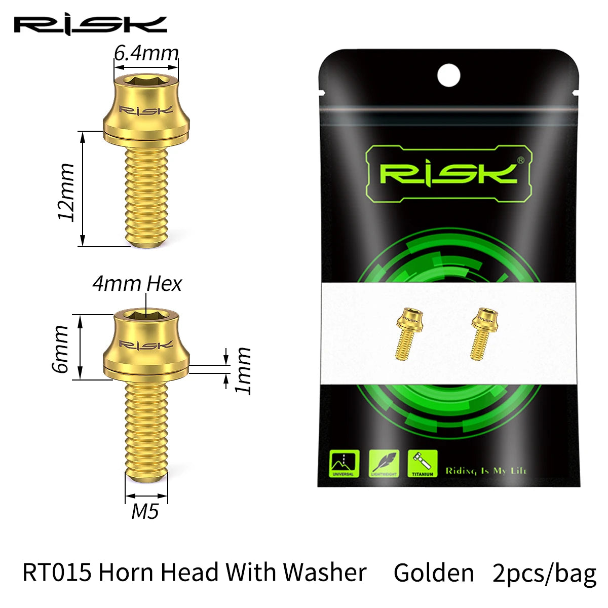 Risk M5x12mm Bike Water Bottle Cage Fixing Bolts Titanium Alloy MTB Road Bicycle Bottle Holder Screws Air Pump Fixed Bolts