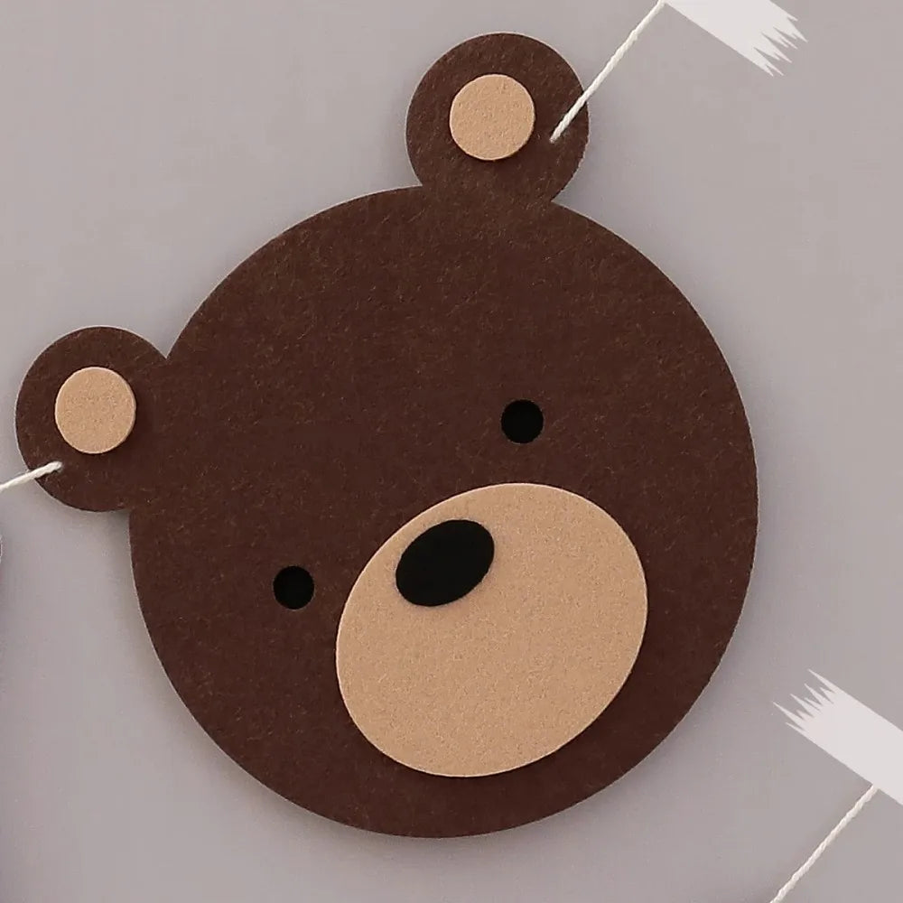 1 Set Of Brown Bear Birthday Banner, Party Decoration Banner, Non-woven Birthday Letter Banner