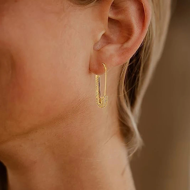 Chic Clips Earrings for Women Creative Statement Girls Earrings Piercing Silver Color/Gold Color Shiny CZ Female Jewelry