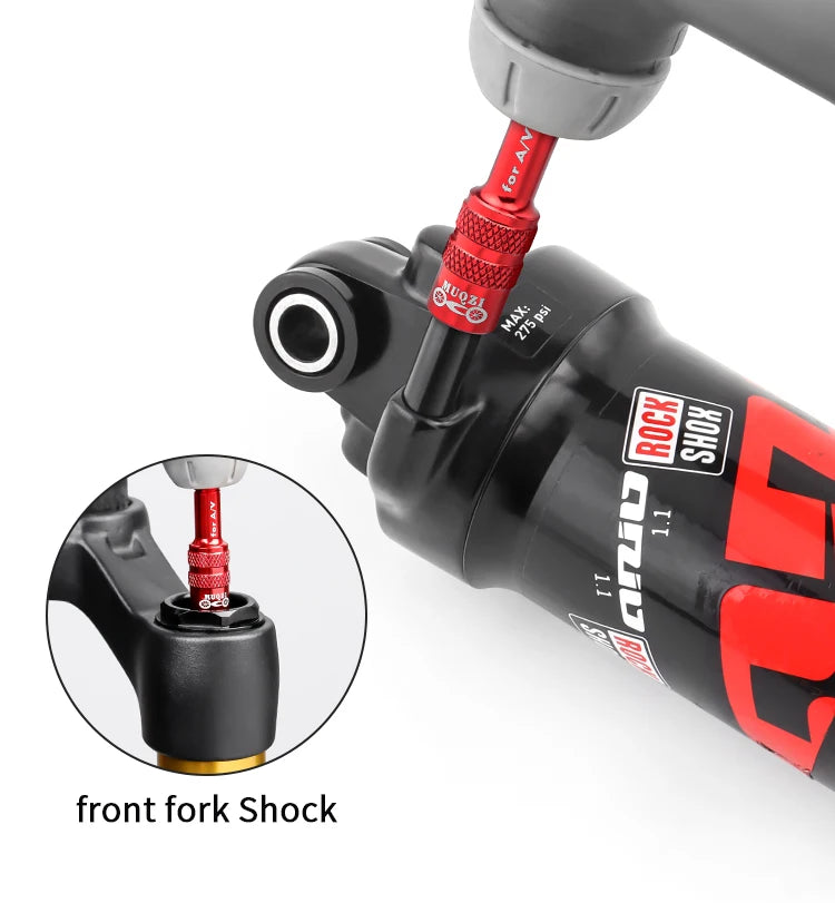 MUQZI Bike Fork Valve Adapter Schrader Air Fork Inflatable Valve Adapter MTB Road Bicycle Fork Accessory