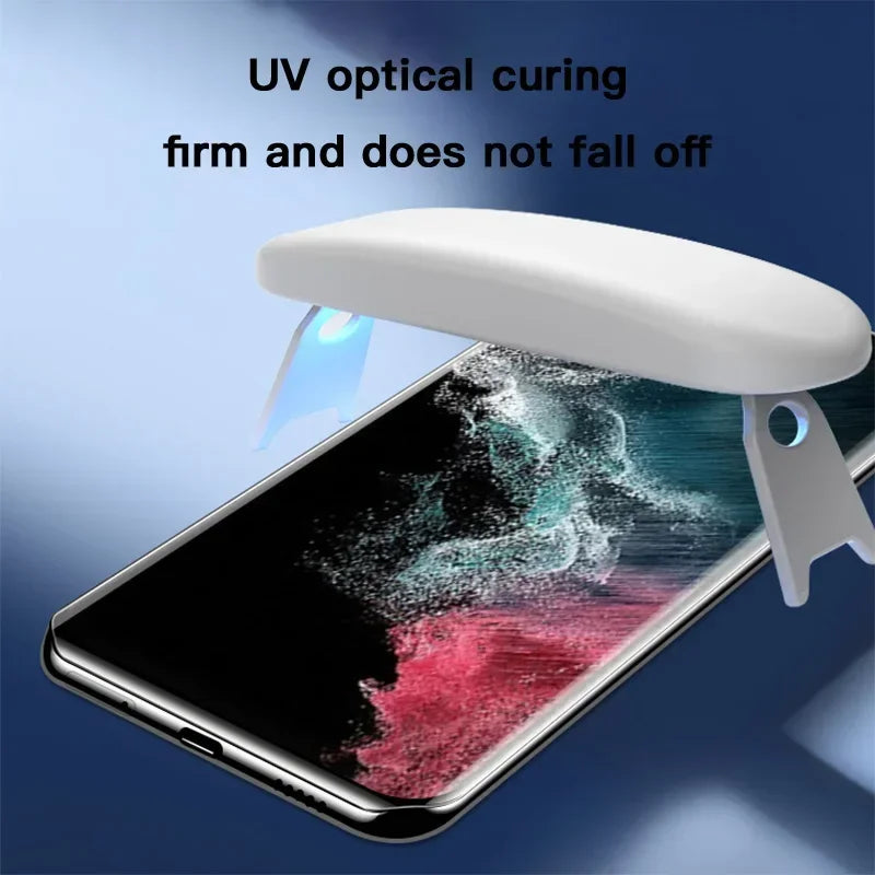 SKIG UV Tempered Glass Film For Samsung Galaxy S24 S23 S22 S21 S20 Ultra Plus Full Curved For S24Ultra Screen Protector
