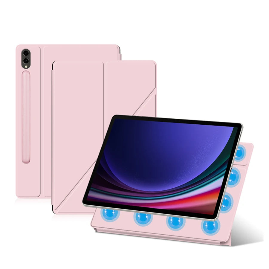HUWEI Magnetic Case For Samsung Galaxy Tab S9 FE S7 S8 Plus S9FE S7FE S9+ S8+ S8 S9 Ultra Talbet Stand Smart Shell Cover Cases