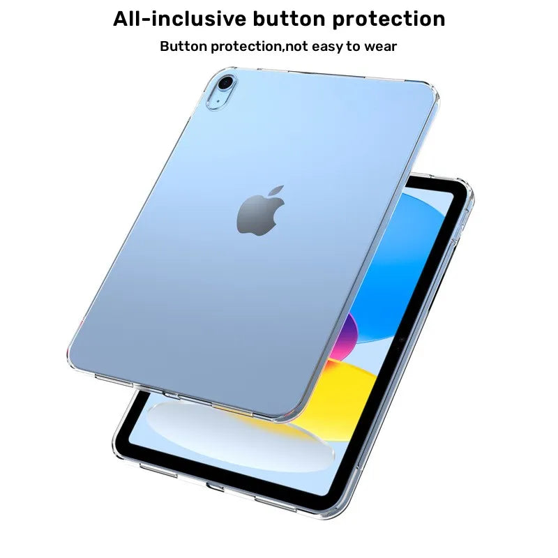 For iPad 10th/9th Case Ultra Thin Transparent Protective Case for iPad Air 5/4 Soft Silicone Cover for pro 11 2022 2021 Funda