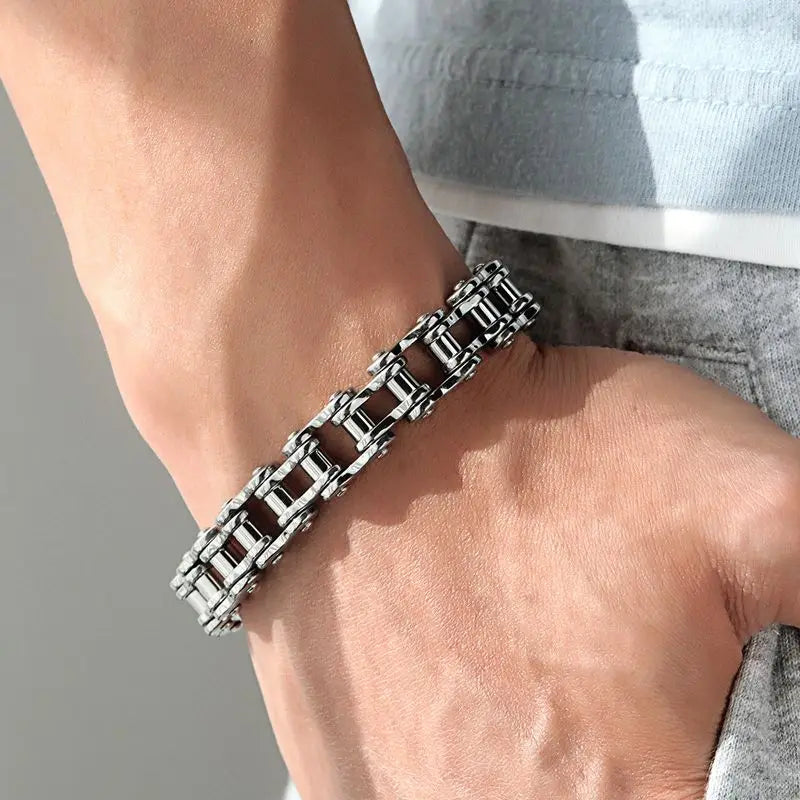 Punk Rock Biker 316L Stainless Steel Mens Bracelet Fashion Jewelry Bike Bicycle Chain Jewellery Pulsera Hombre Acero Inoxidable