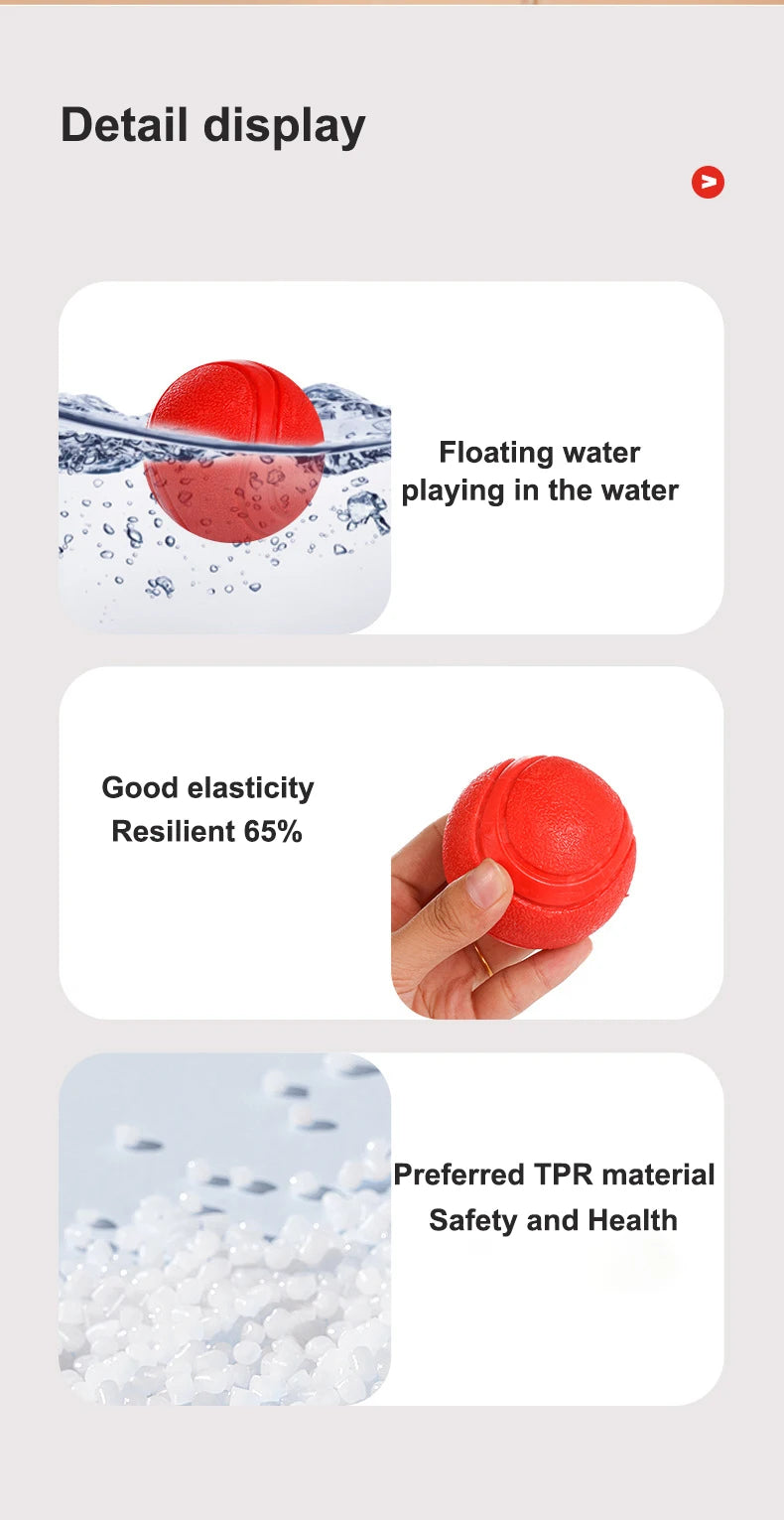 S-XL Sizes Solid Rubber Balls Bouncy Ball Bite Resistant Indestructible Dog Training Interactive Ball Pet Toy Molar Ball
