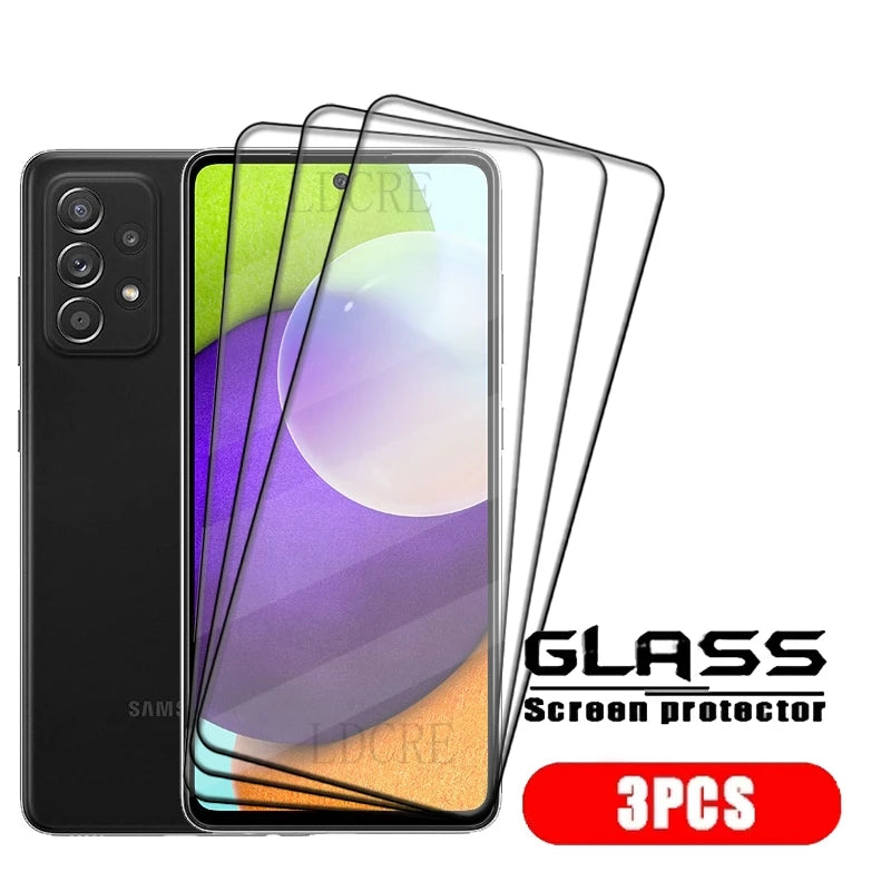 4Pcs For Samsung A52 Glass Samsung Galaxy A52 Tempered Glass 9H Protective Full Cover Glue For Screen Protector Samsung A52 A 52