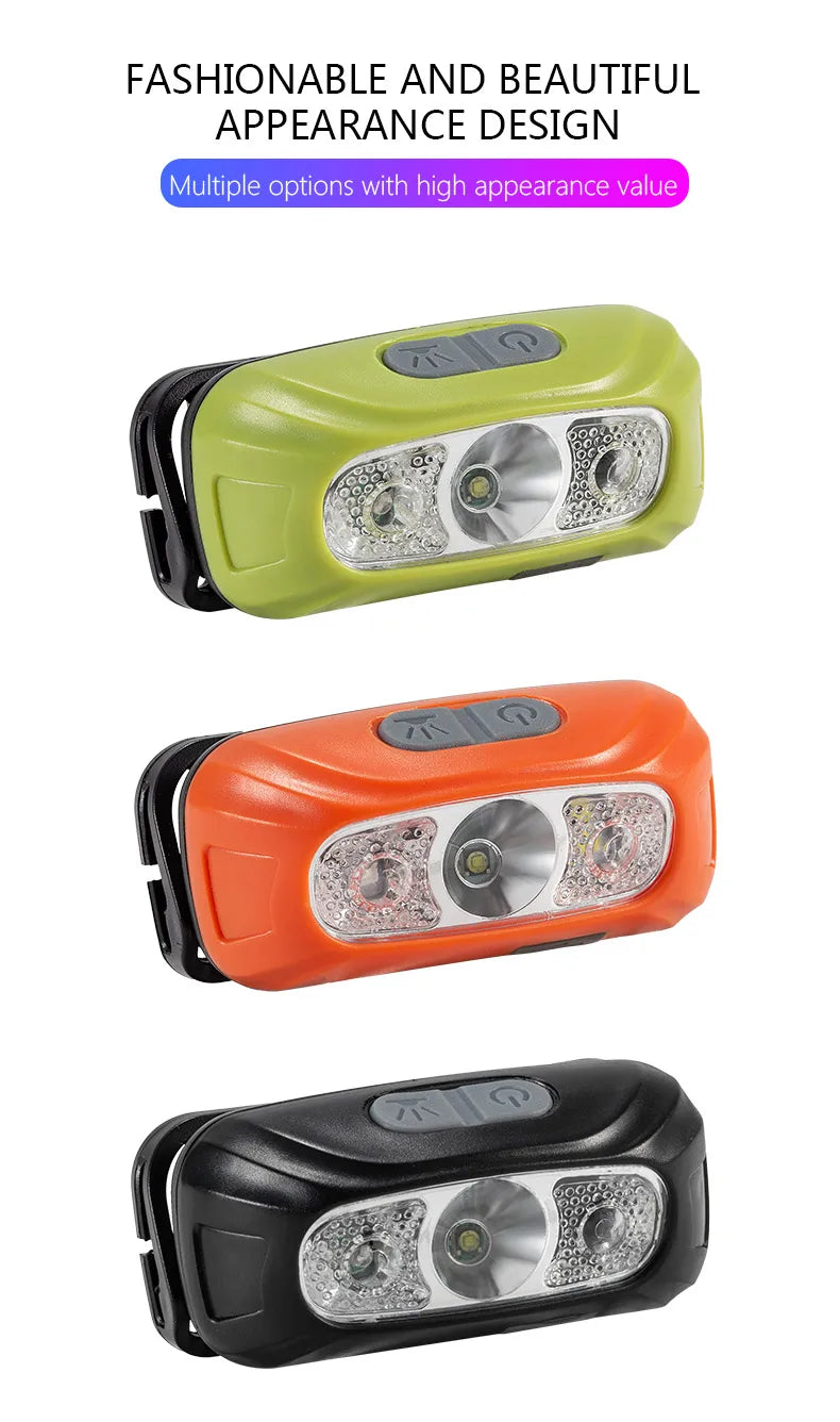 Sensor Headlamp LED High Bright Rechargeable Headlights COB Waterproof Fishing Camping Cycling Induction Head Light