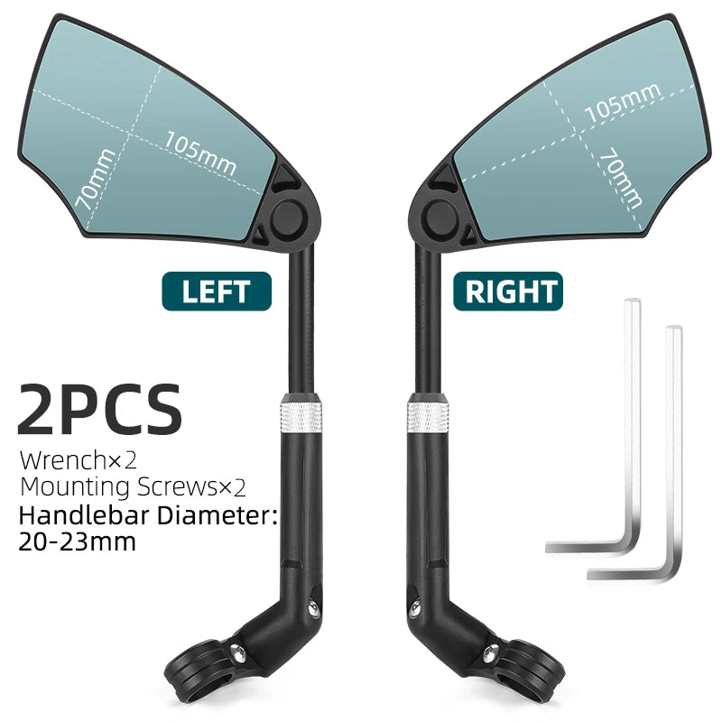 WEST BIKING Anti-Glare Bicycle Mirror Handlebar Rear View Wide Range Back Sight Reflect electric scooter Mirror bike accessories