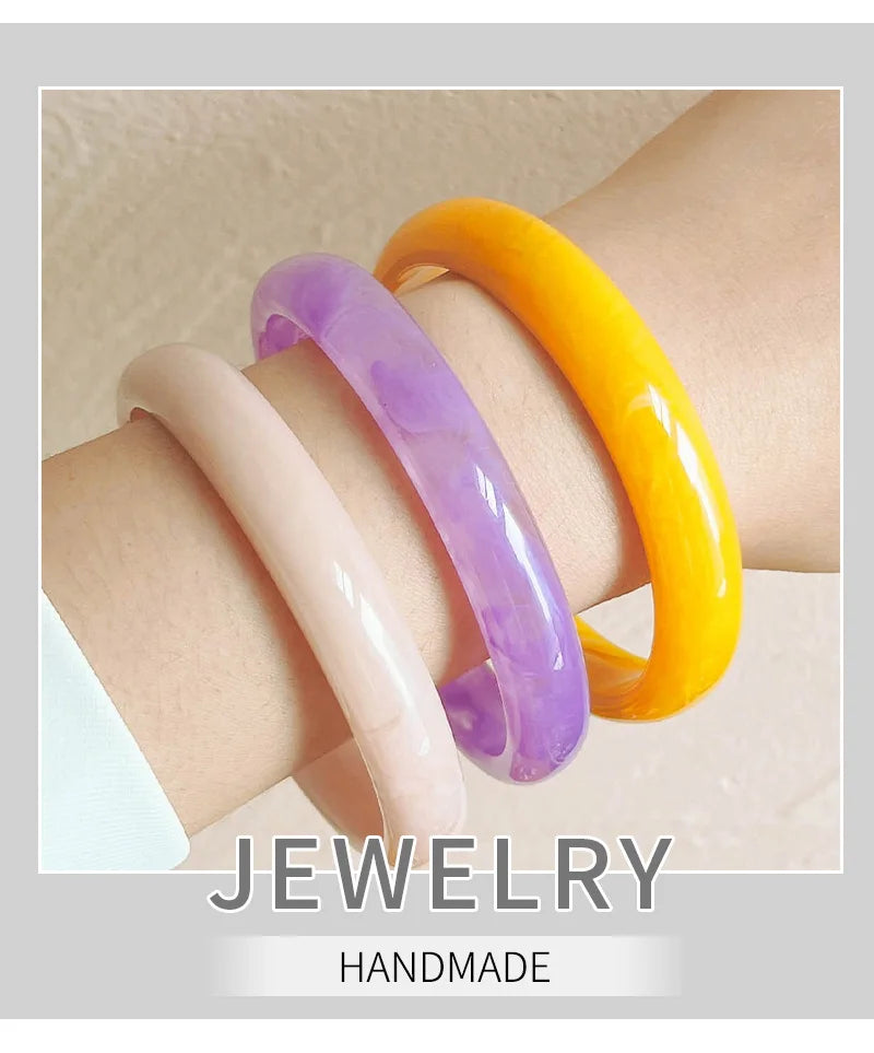 3pcs New Vintage Resin Acrylic Bangle Set for Women Jewelry Korean Cuff Bangles Bracelets with Charms Designer Round New Gifts